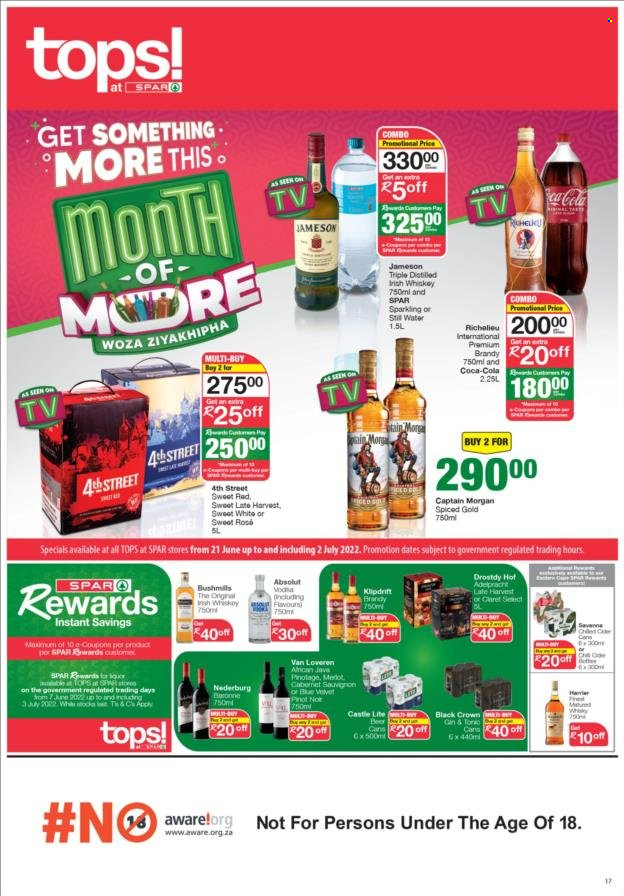 TOPS at SPAR specials - 21/06/2022 - 02/07/2022. Page 1