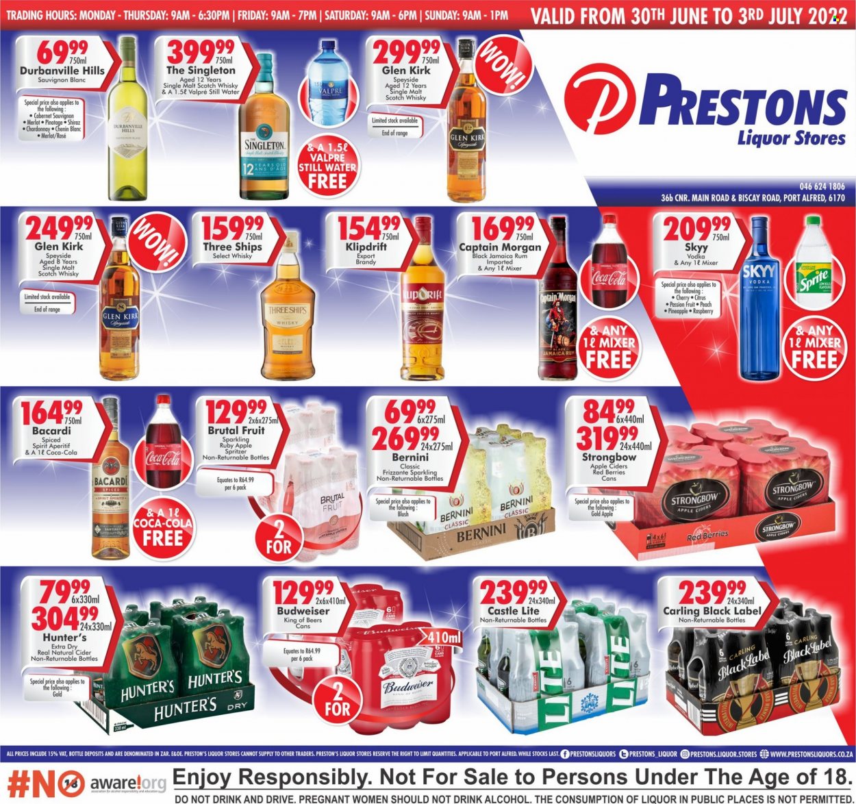 Prestons Liquor Stores specials - 30/06/2022 - 03/07/2022. Page 1