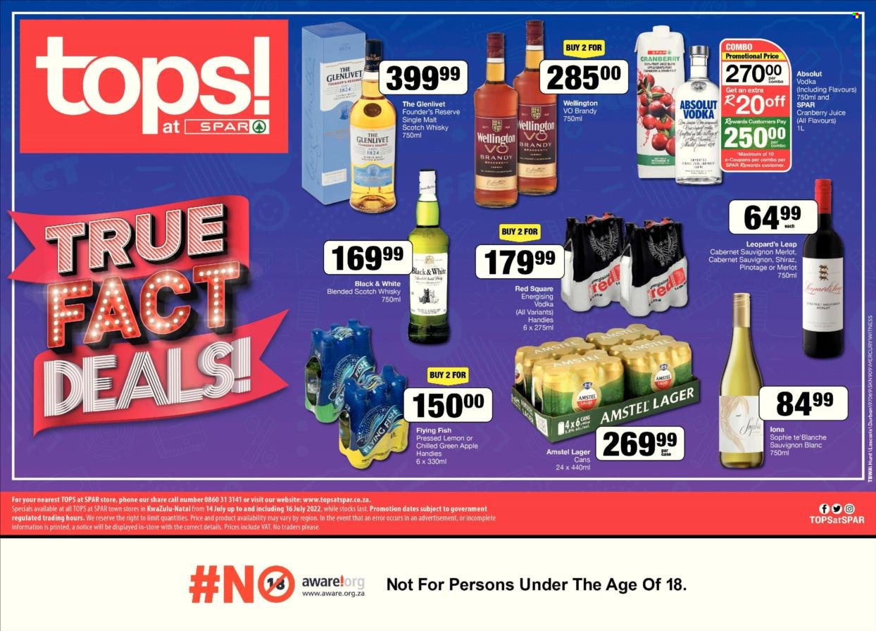 TOPS at SPAR specials - 14/07/2022 - 17/07/2022. Page 1