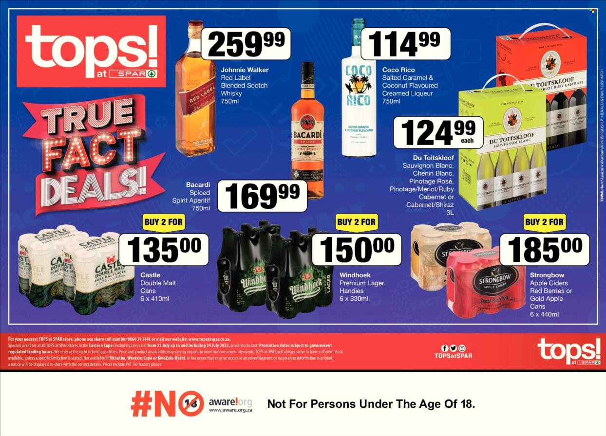 TOPS at SPAR specials - 21/07/2022 - 24/07/2022. Page 1
