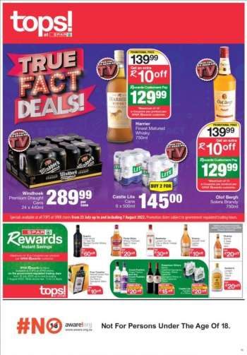TOPS at SPAR catalogue  - 25/07/2022 - 07/08/2022.