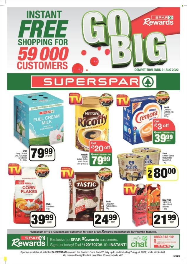 SPAR specials - 26/07/2022 - 07/08/2022. Page 1