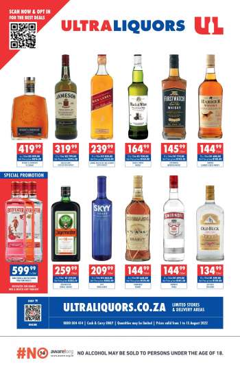 Ultra Liquors catalogue  - 01/08/2022 - 15/08/2022.