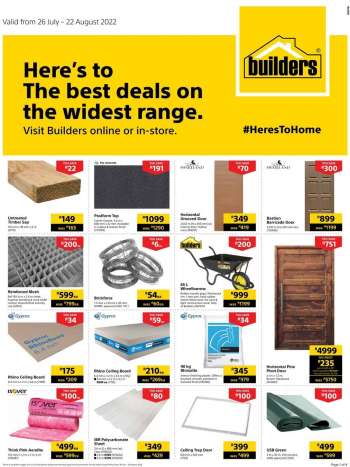 Builders catalogue  - 26/07/2022 - 22/08/2022.