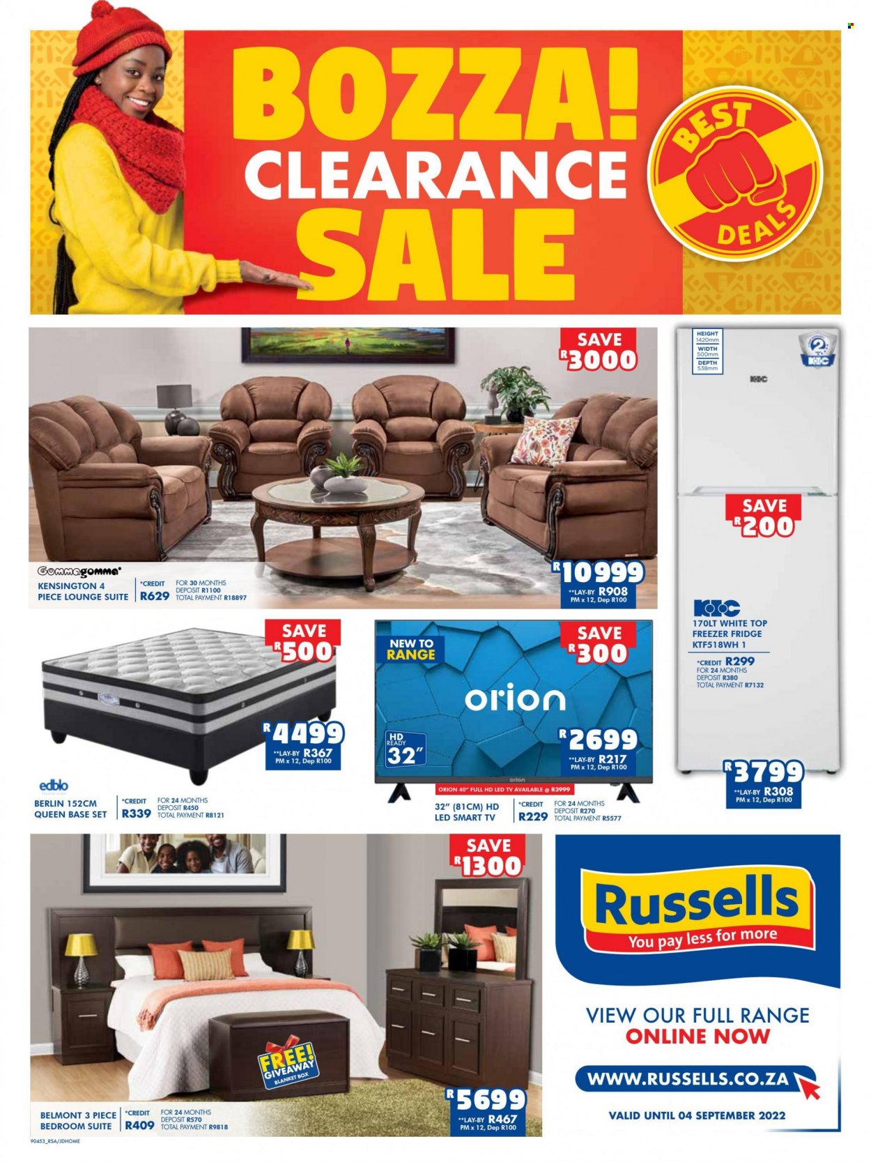 Russells specials - 08/08/2022 - 04/09/2022. Page 1