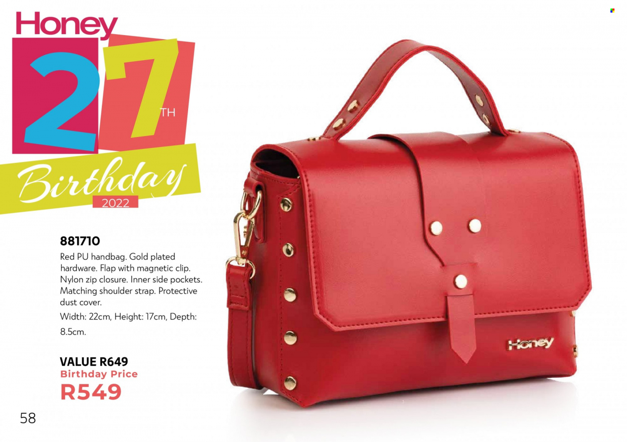 Honey specials. Page 60