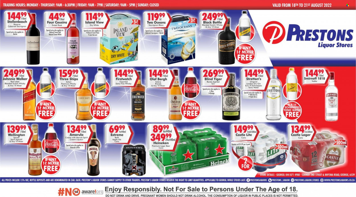 Prestons Liquor Stores specials - 18/08/2022 - 21/08/2022. Page 1