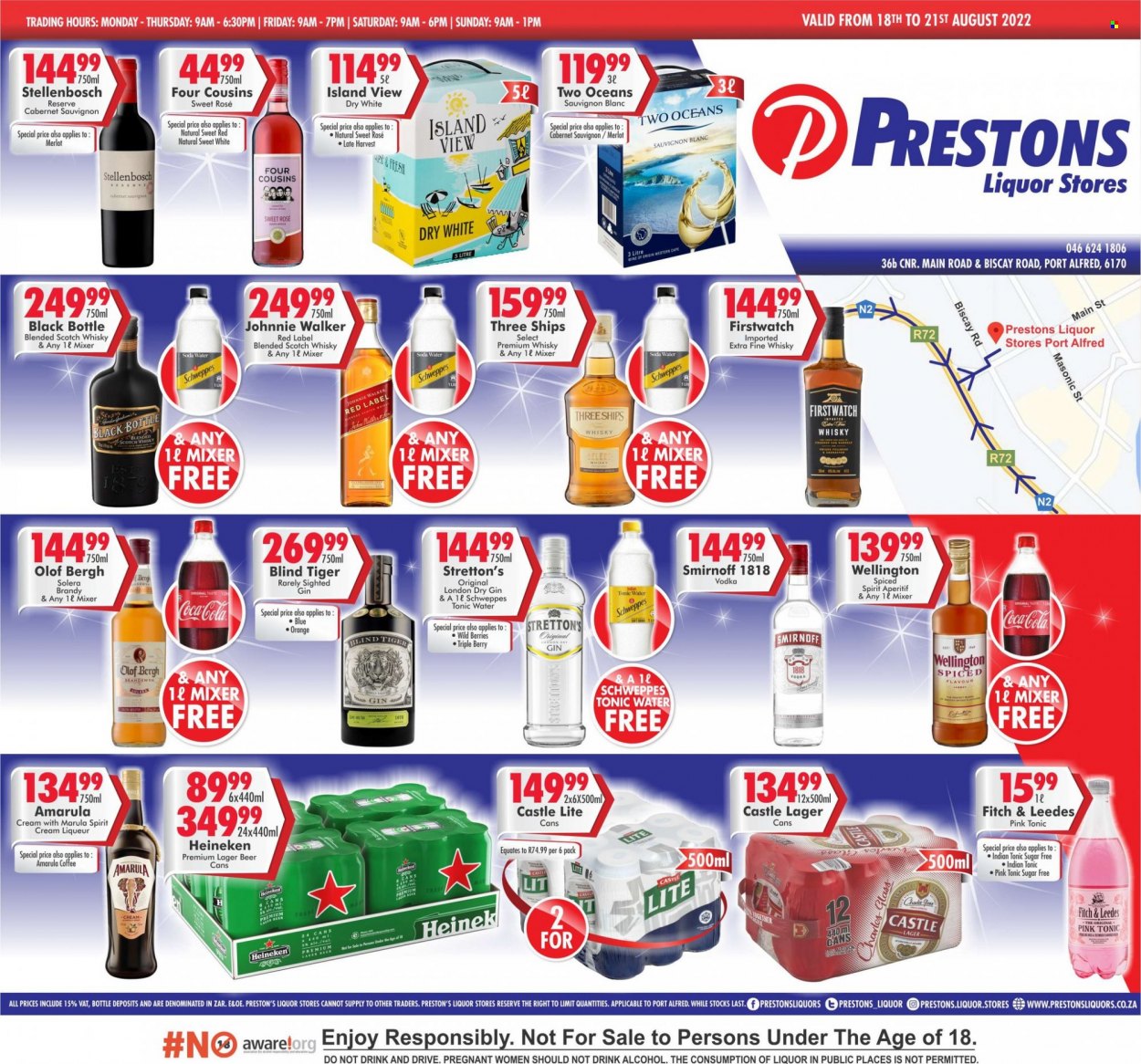 Prestons Liquor Stores specials - 18/08/2022 - 21/08/2022. Page 1