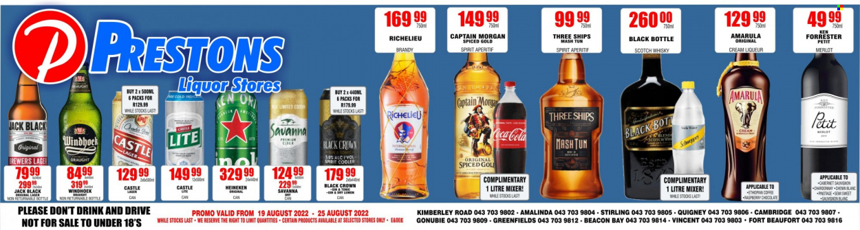 Prestons Liquor Stores specials - 19/08/2022 - 25/08/2022. Page 1