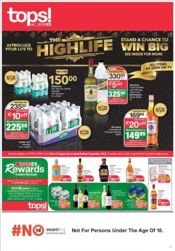 TOPS at SPAR catalogue  - 23/08/2022 - 04/09/2022.
