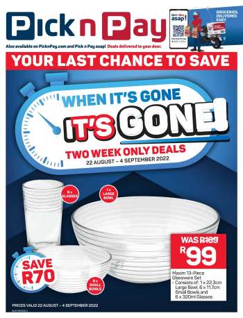 Pick n Pay catalogue  - 22/08/2022 - 04/09/2022.