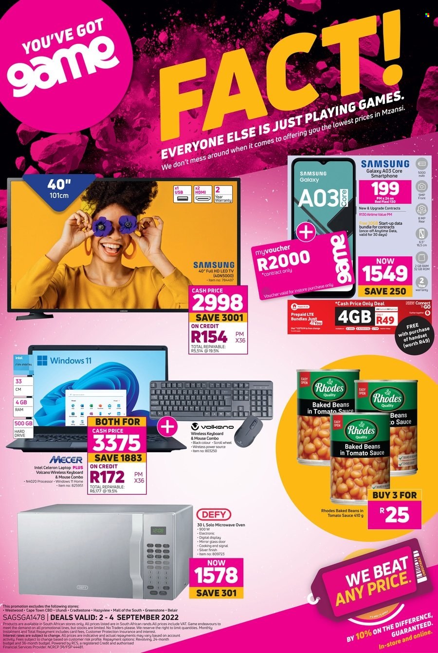 Game specials - 02/09/2022 - 04/09/2022. Page 1