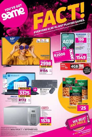 Game catalogue  - 02/09/2022 - 04/09/2022.