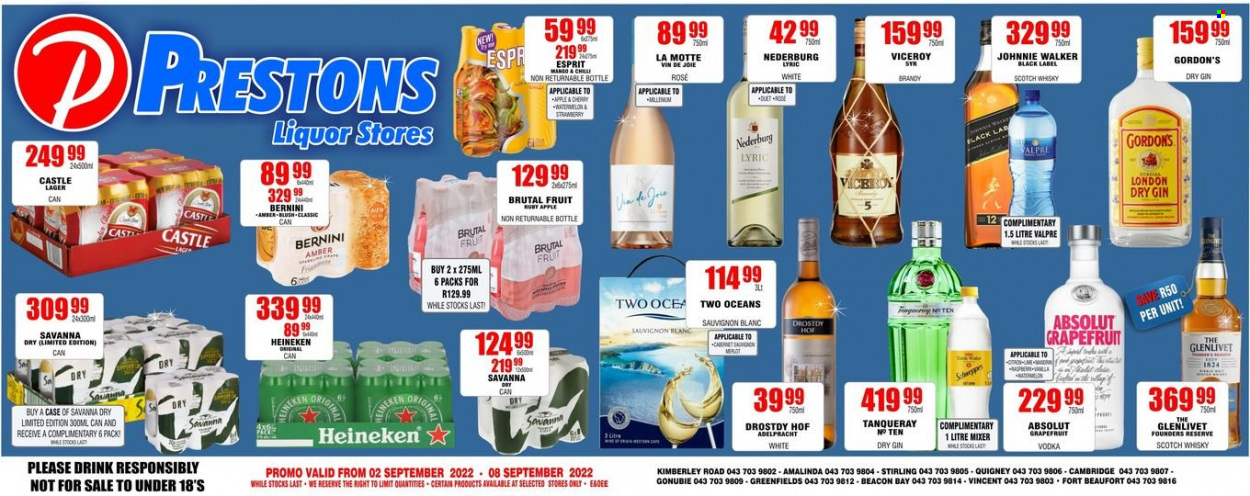 Prestons Liquor Stores specials - 02/09/2022 - 08/09/2022. Page 1