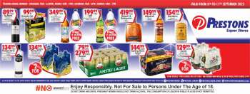 Prestons Liquor Stores catalogue  - 08/09/2022 - 11/09/2022.