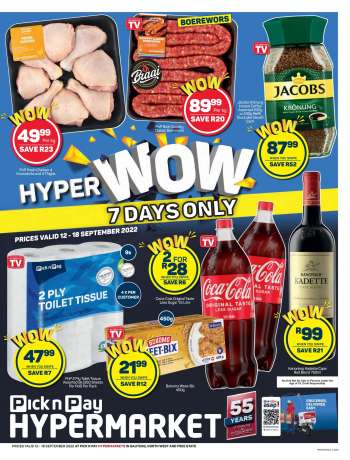Pick n Pay Hypermarket catalogue  - 12/09/2022 - 18/09/2022.