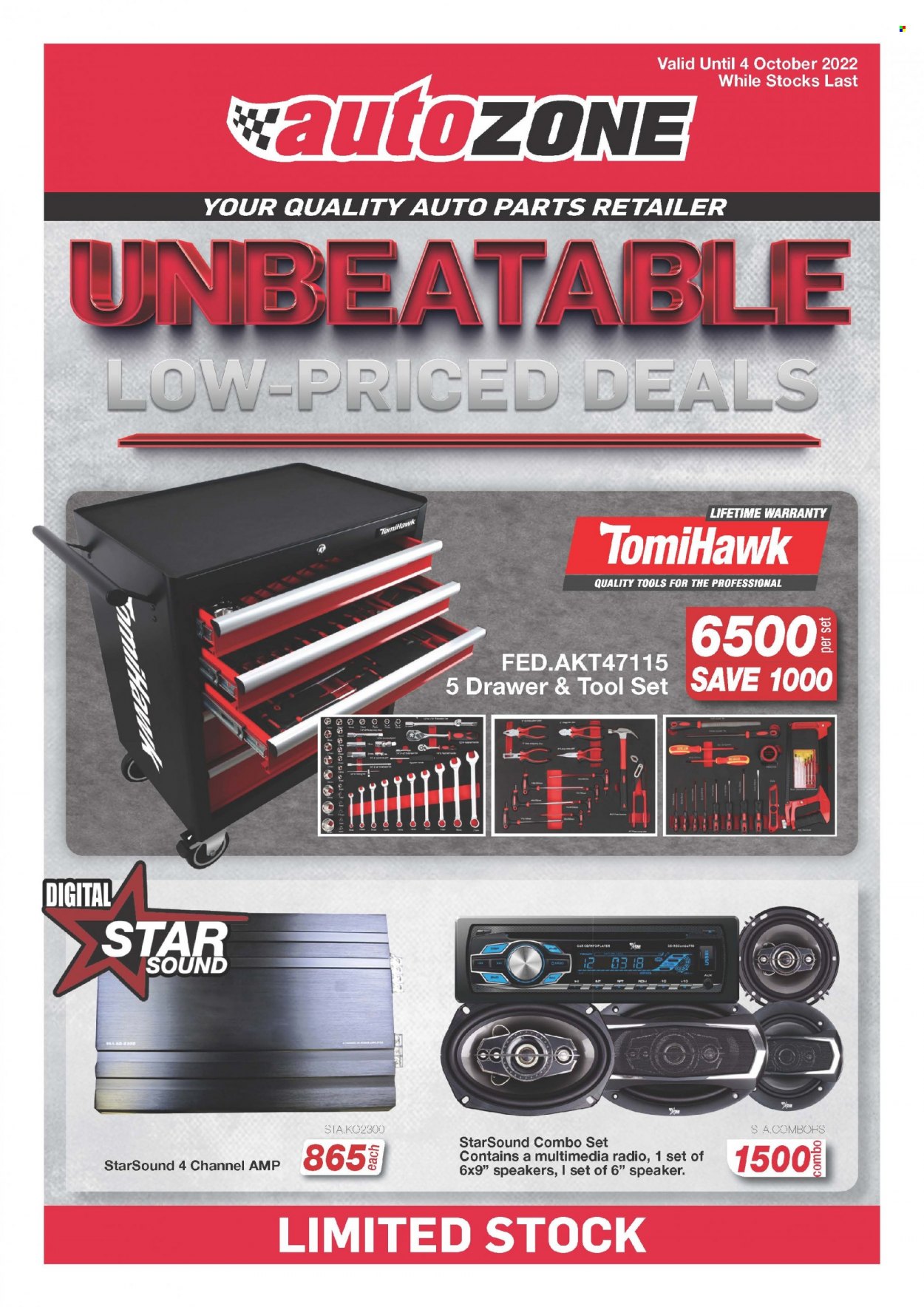 AutoZone specials - 13/09/2022 - 04/10/2022. Page 1