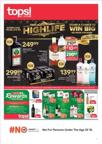TOPS at SPAR catalogue  - 20/09/2022 - 02/10/2022.