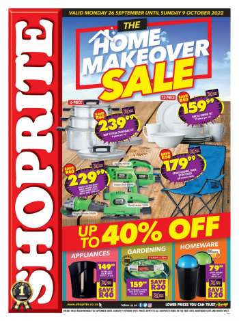 Shoprite catalogue  - 26/09/2022 - 09/10/2022.
