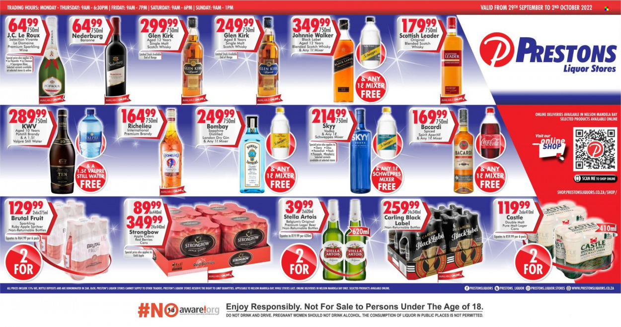 Prestons Liquor Stores specials - 29/09/2022 - 02/10/2022. Page 1