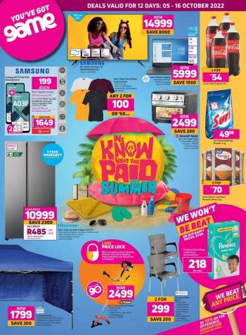Game catalogue  - 05/10/2022 - 16/10/2022.