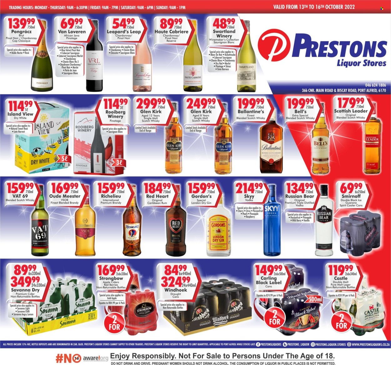 Prestons Liquor Stores specials - 13/10/2022 - 16/10/2022. Page 1