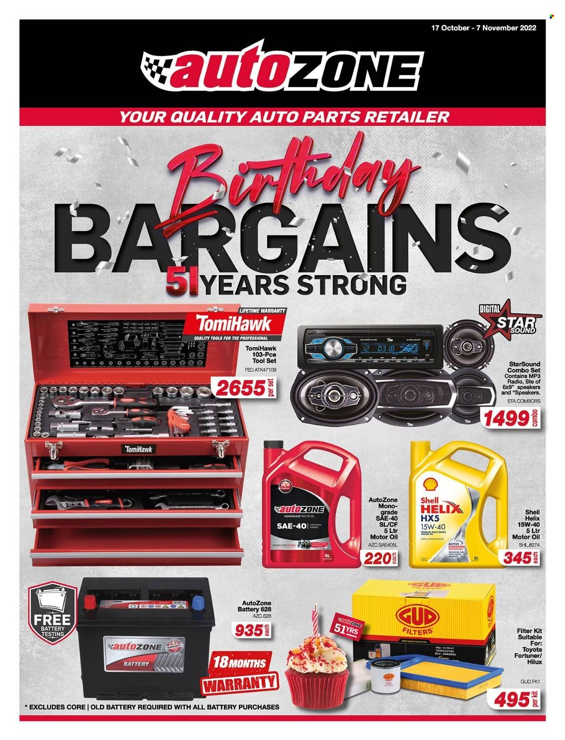 AutoZone specials - 17/10/2022 - 07/11/2022. Page 1