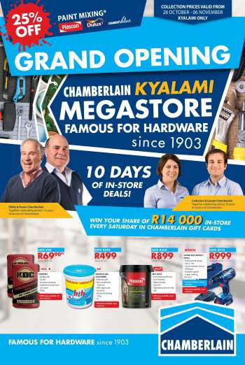 Chamberlain catalogue  - 28/10/2022 - 06/11/2022.