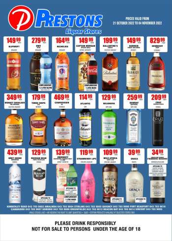 Prestons Liquor Stores catalogue  - 21/10/2022 - 04/11/2022.
