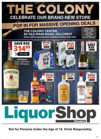 JAMESON deals - CHECKERS • Today's offer from specials