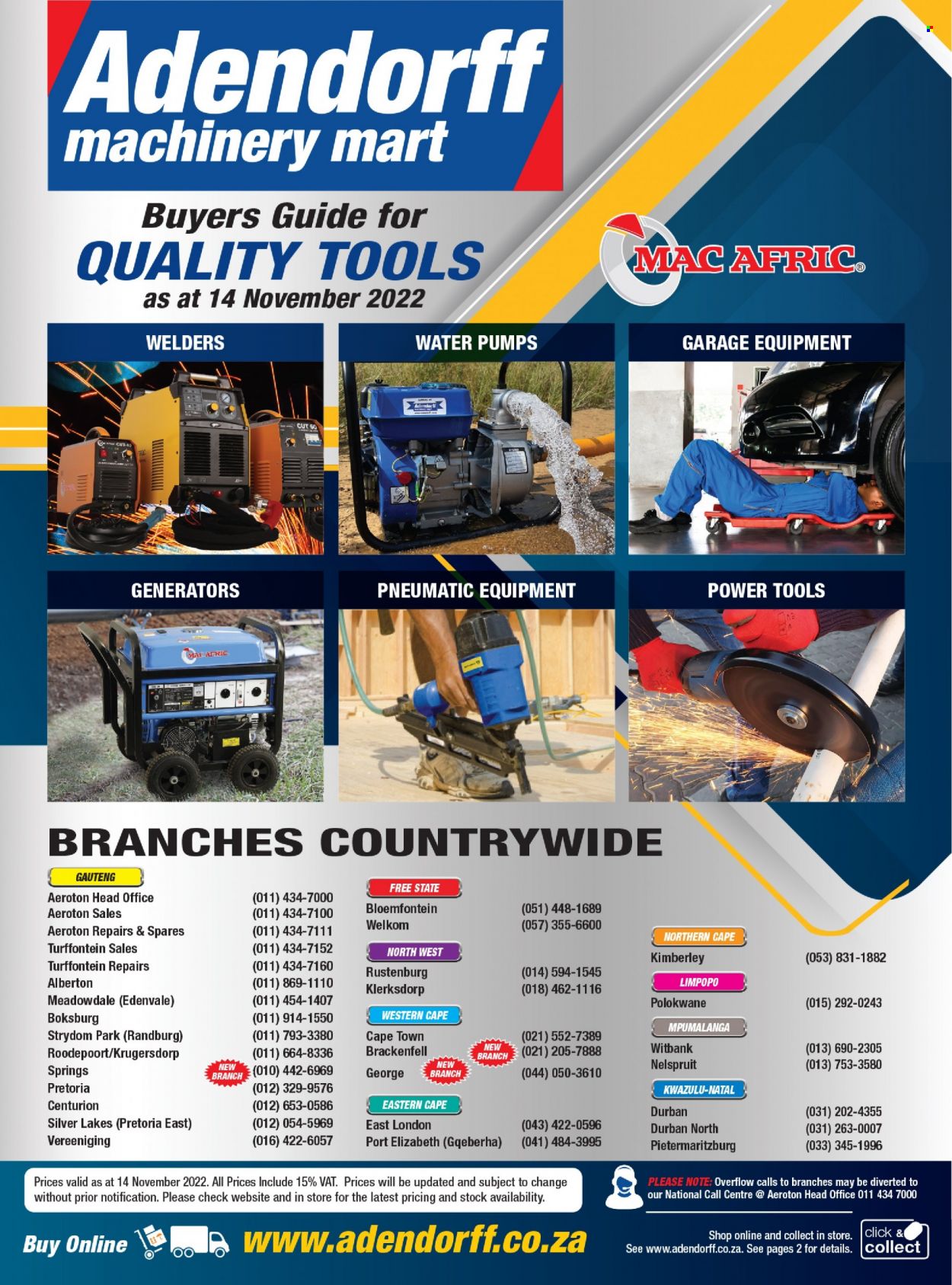 Adendorff Machinery Mart specials. Page 1
