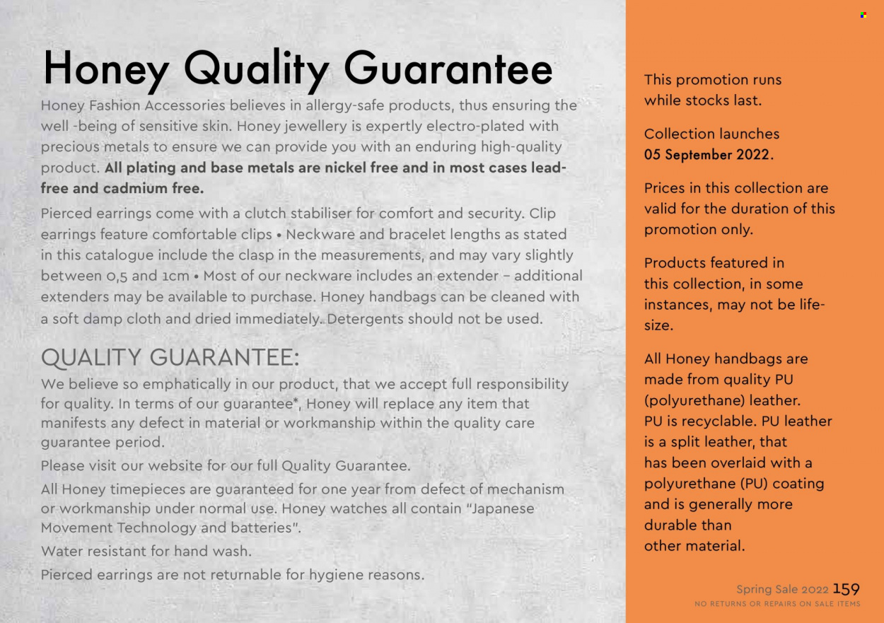 Honey specials. Page 161