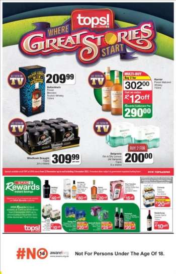 TOPS at SPAR catalogue  - 22/11/2022 - 05/12/2022.