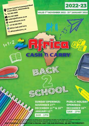 Africa Cash & Carry catalogue  - 07/11/2022 - 31/01/2023.
