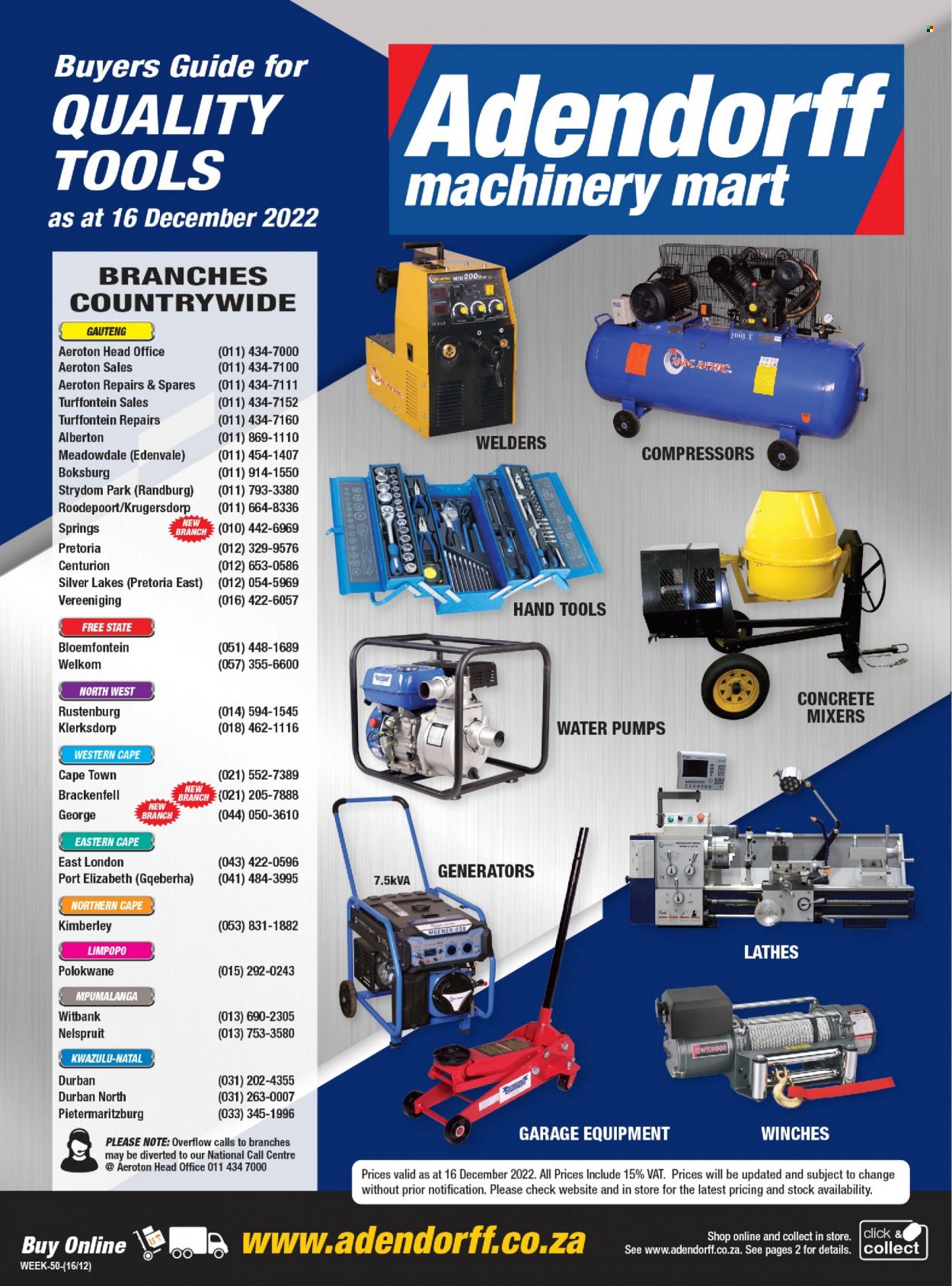 Adendorff Machinery Mart specials - 16/12/2022 - 31/12/2022. Page 1
