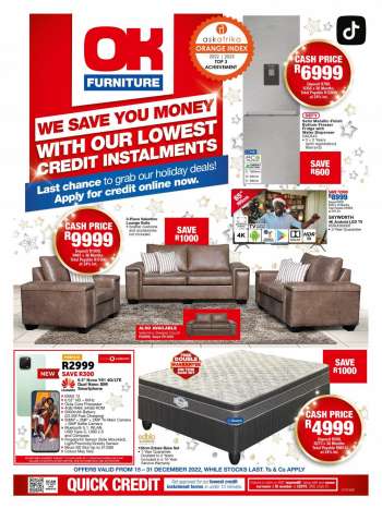 OK Furniture catalogue  - 15/12/2022 - 31/12/2022.