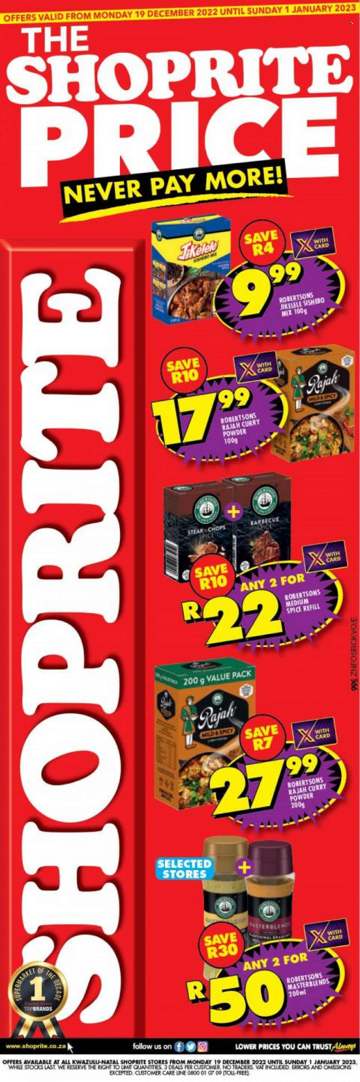 Shoprite specials - 19/12/2022 - 01/01/2023. Page 1