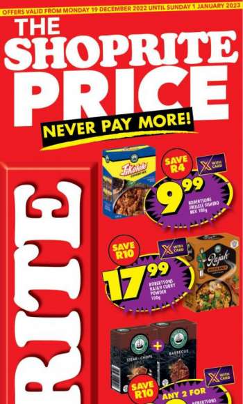 Shoprite catalogue  - 19/12/2022 - 01/01/2023.