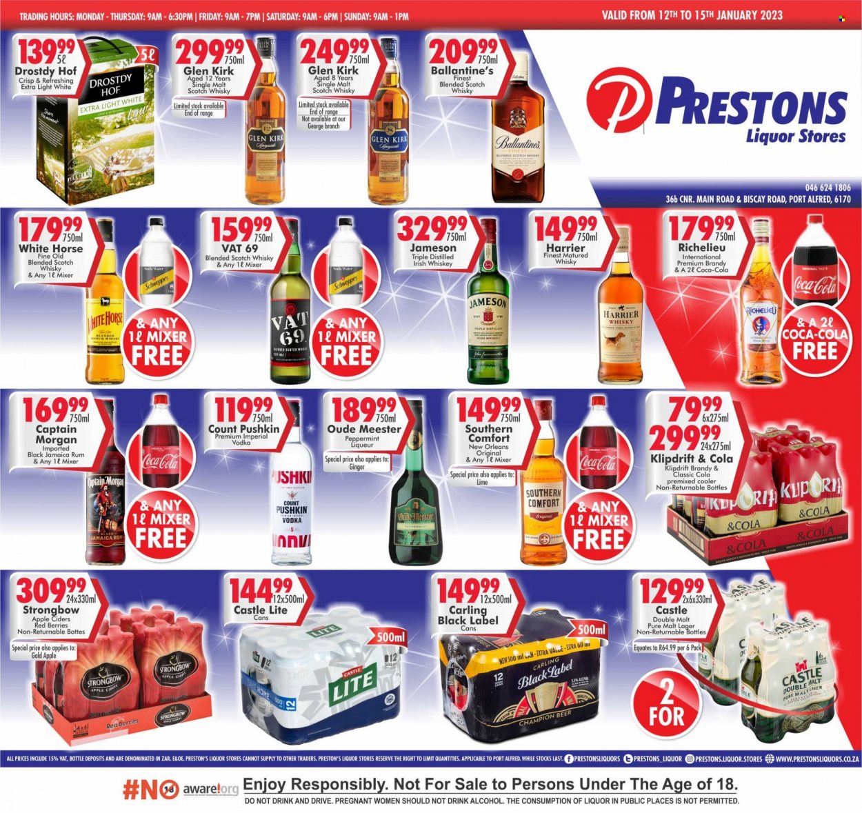 Prestons Liquor Stores specials - 12/01/2023 - 15/01/2023. Page 1