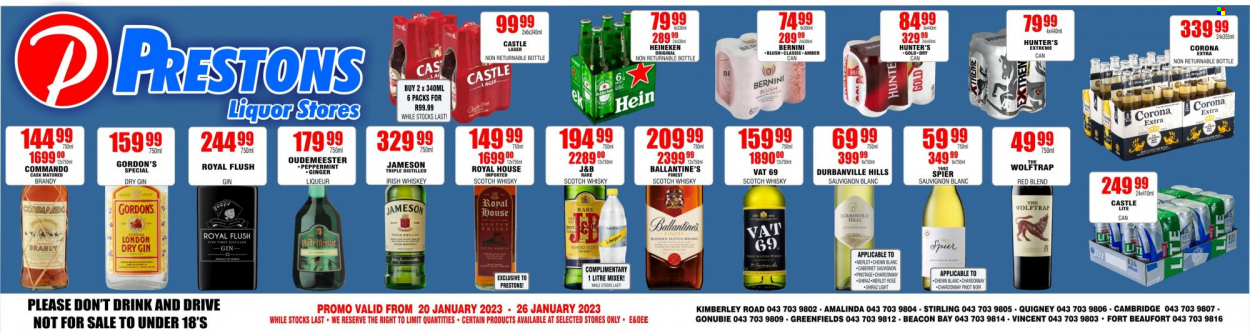 Prestons Liquor Stores specials - 20/01/2023 - 26/01/2023. Page 1