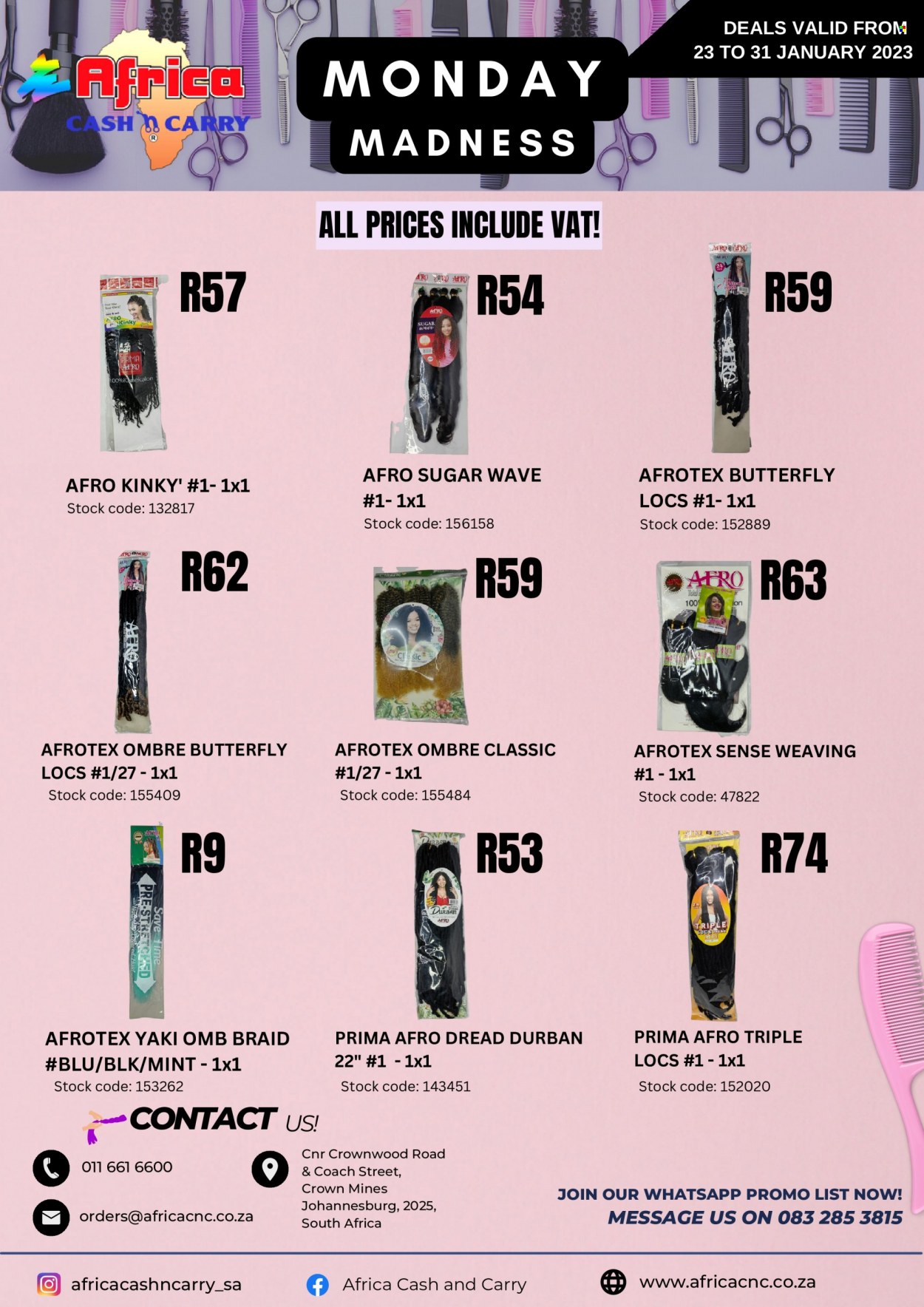 Africa Cash & Carry specials - 23/01/2023 - 31/01/2023. Page 1