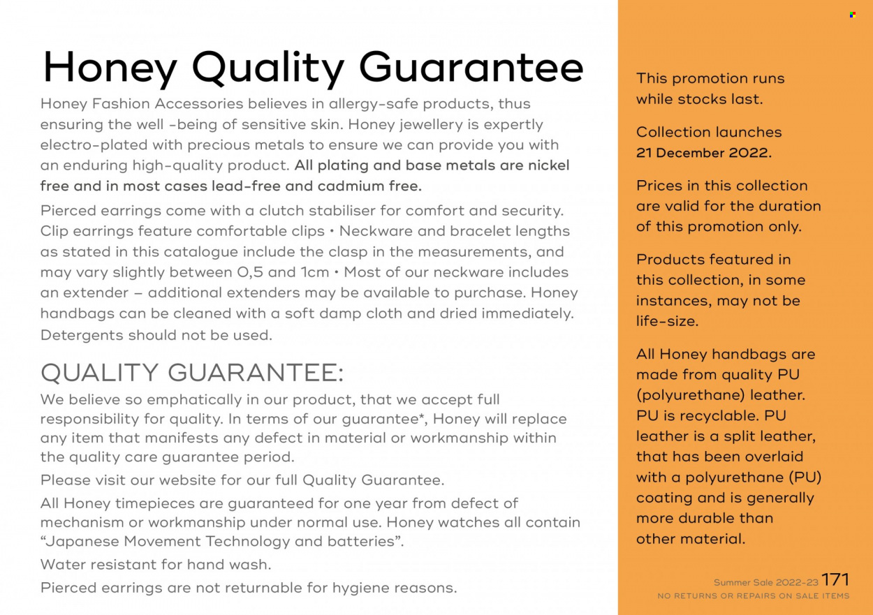 Honey specials. Page 173