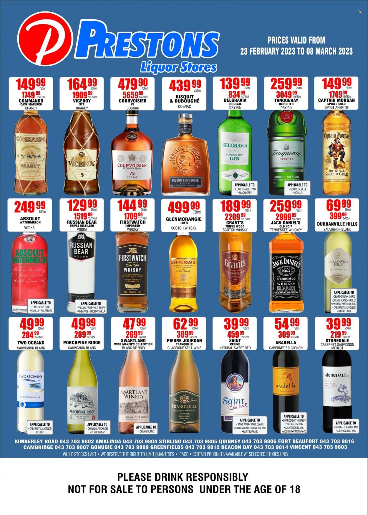 Prestons Liquor Stores specials - 23/02/2023 - 08/03/2023. Page 1