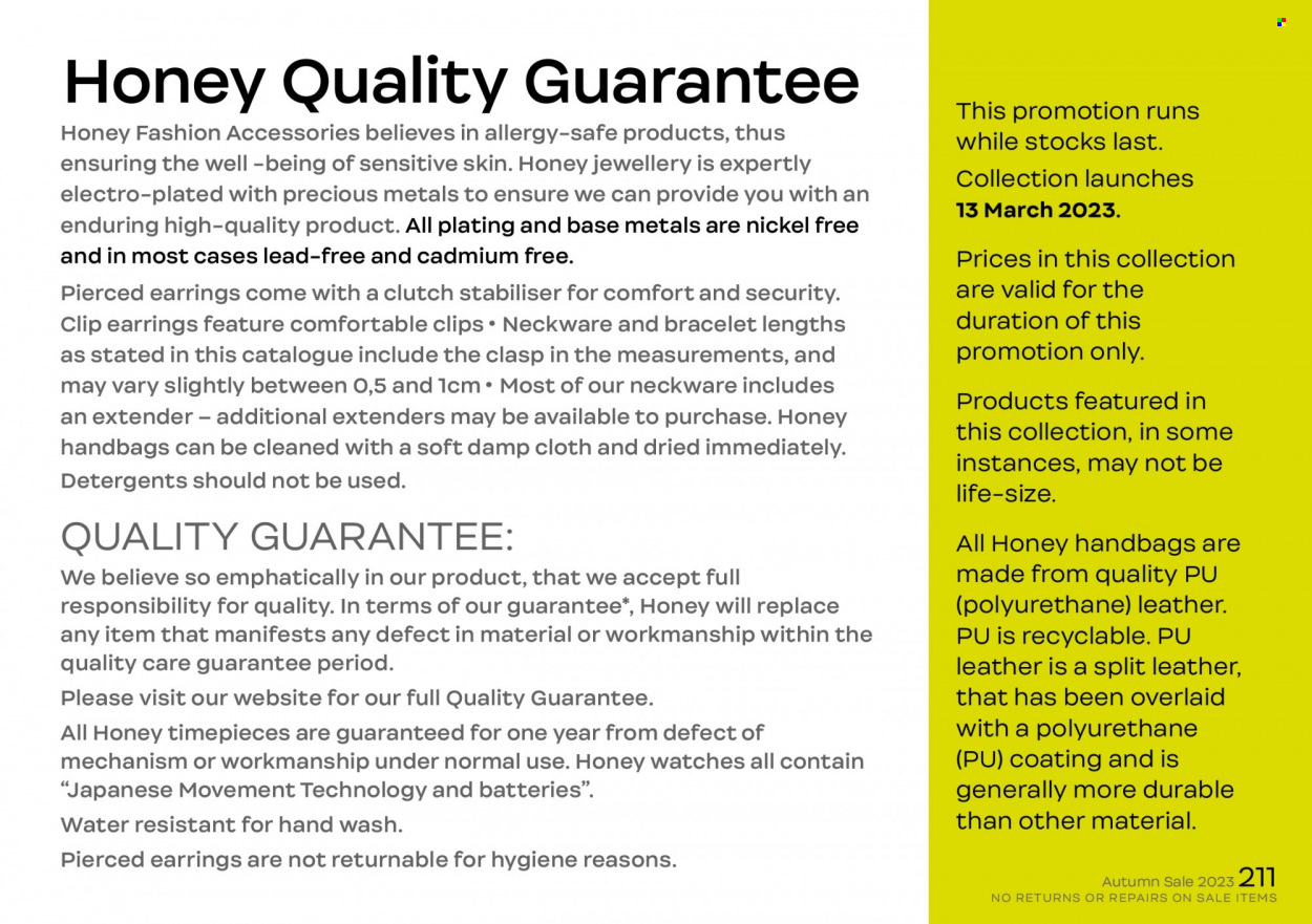 Honey specials. Page 213