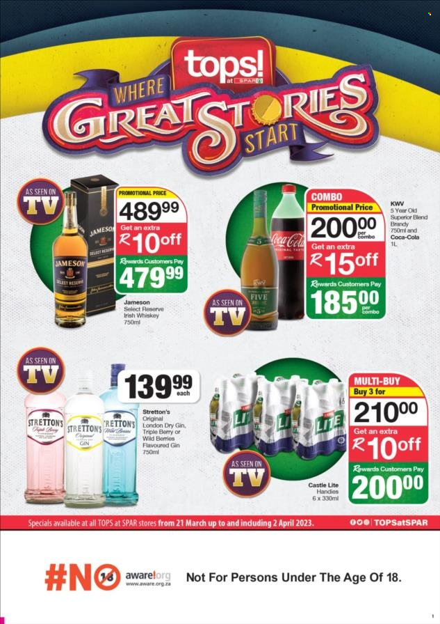 TOPS at SPAR specials - 21/03/2023 - 02/04/2023. Page 1