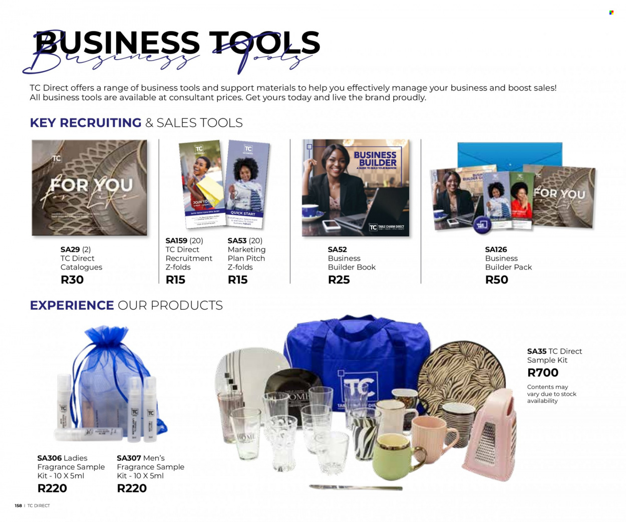 Table Charm Direct specials. Page 158