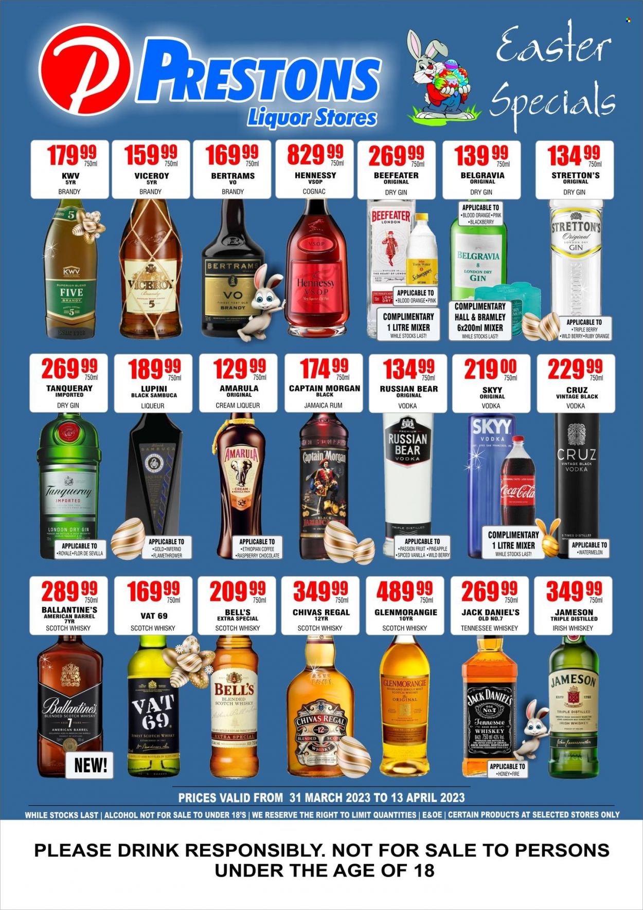 Prestons Liquor Stores specials - 31/03/2023 - 13/04/2023. Page 1