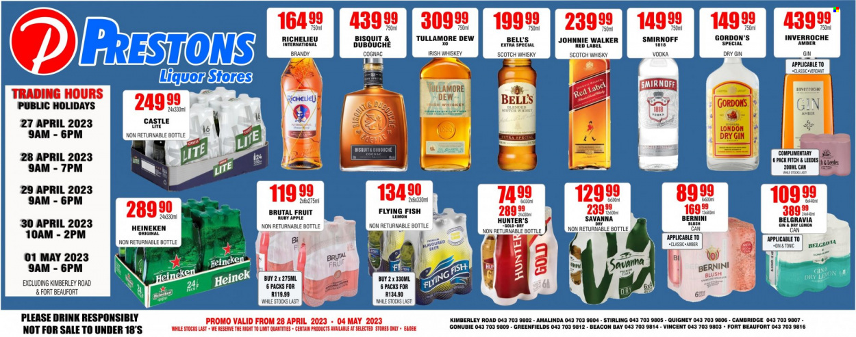 Prestons Liquor Stores specials - 28/04/2023 - 04/05/2023. Page 1