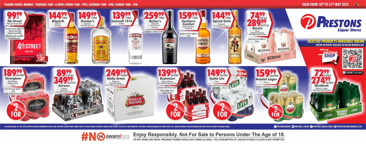 Prestons Liquor Stores specials - 18/05/2023 - 21/05/2023. Page 1