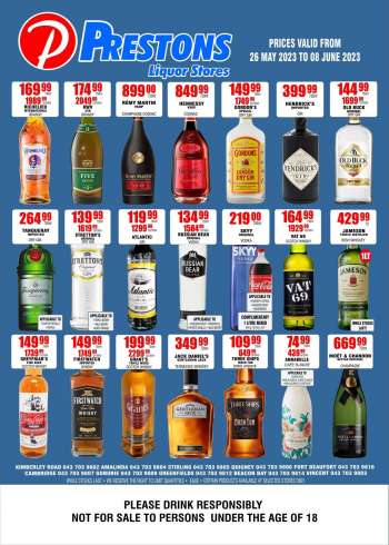 Prestons Liquor Stores catalogue  - 26/05/2023 - 08/06/2023.